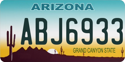 AZ license plate ABJ6933