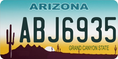 AZ license plate ABJ6935