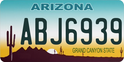 AZ license plate ABJ6939