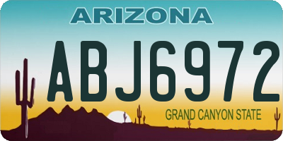 AZ license plate ABJ6972