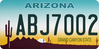 AZ license plate ABJ7002
