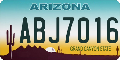 AZ license plate ABJ7016