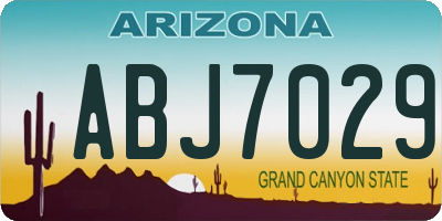 AZ license plate ABJ7029