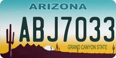 AZ license plate ABJ7033
