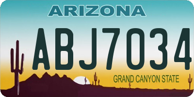 AZ license plate ABJ7034