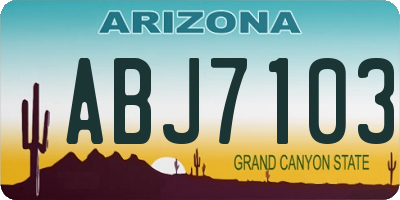 AZ license plate ABJ7103