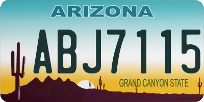 AZ license plate ABJ7115