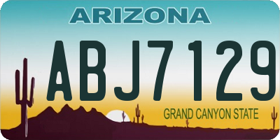 AZ license plate ABJ7129
