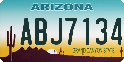 AZ license plate ABJ7134