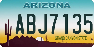 AZ license plate ABJ7135