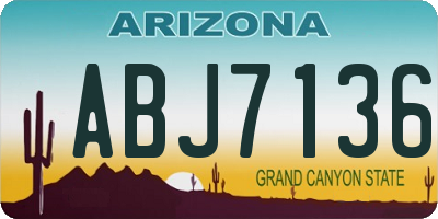 AZ license plate ABJ7136
