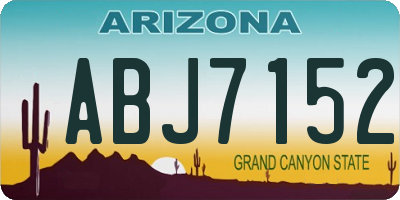AZ license plate ABJ7152