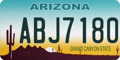 AZ license plate ABJ7180