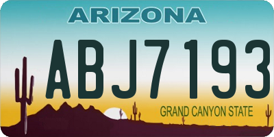 AZ license plate ABJ7193