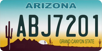 AZ license plate ABJ7201