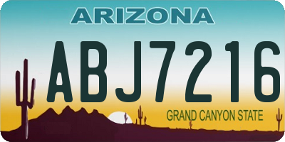 AZ license plate ABJ7216