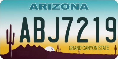 AZ license plate ABJ7219