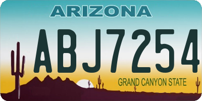 AZ license plate ABJ7254