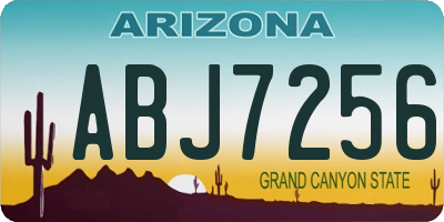 AZ license plate ABJ7256