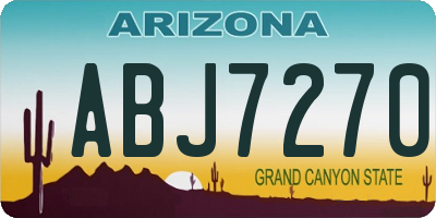 AZ license plate ABJ7270