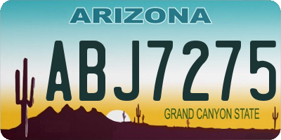 AZ license plate ABJ7275