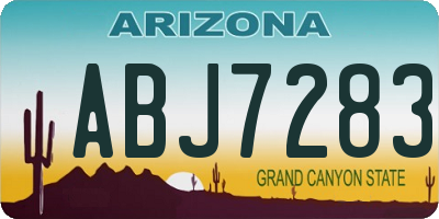 AZ license plate ABJ7283