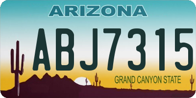 AZ license plate ABJ7315