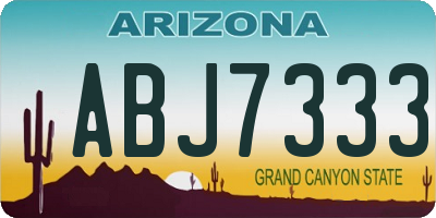 AZ license plate ABJ7333
