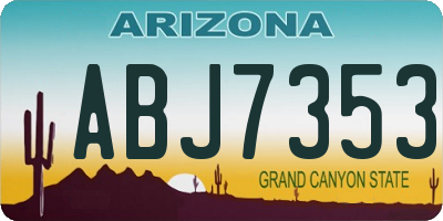 AZ license plate ABJ7353
