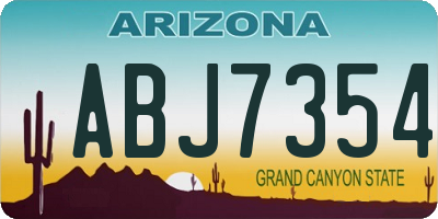 AZ license plate ABJ7354
