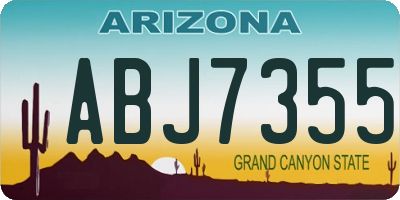AZ license plate ABJ7355