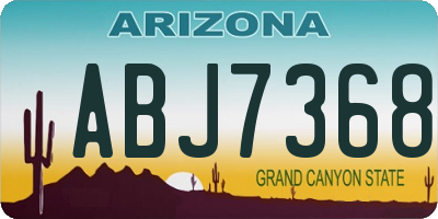 AZ license plate ABJ7368