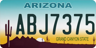 AZ license plate ABJ7375