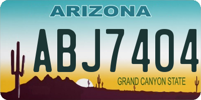 AZ license plate ABJ7404