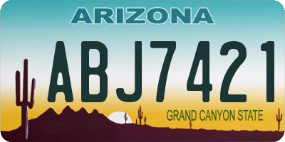 AZ license plate ABJ7421