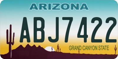 AZ license plate ABJ7422