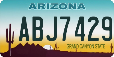 AZ license plate ABJ7429