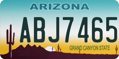 AZ license plate ABJ7465