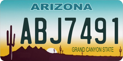 AZ license plate ABJ7491