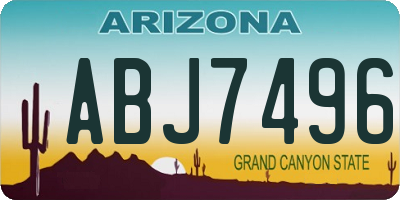 AZ license plate ABJ7496