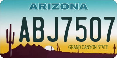 AZ license plate ABJ7507
