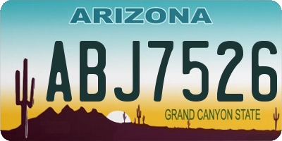 AZ license plate ABJ7526