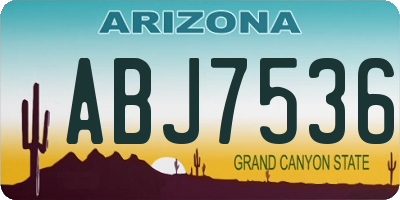 AZ license plate ABJ7536