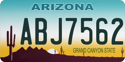 AZ license plate ABJ7562