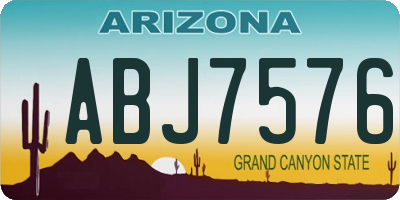 AZ license plate ABJ7576
