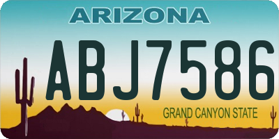 AZ license plate ABJ7586
