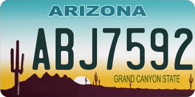 AZ license plate ABJ7592