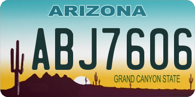 AZ license plate ABJ7606