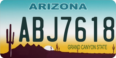 AZ license plate ABJ7618