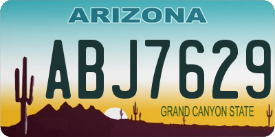 AZ license plate ABJ7629